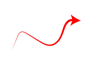 Winding Red Arrow Ascending Against a Striking Black Background Offering Guidance and Directional Flow Within the Conceptual Space.