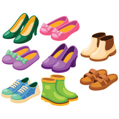 Cartoon shoes vector icon illustration isolated on white background
