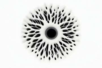Abstract Black and White Geometric Radial Design