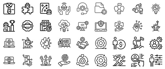 Business and Technology Icons: Strategy, Innovation, and Success