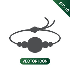 Bracelet Icon Simple Black Bead Jewelry