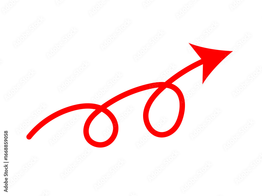 Poster a vibrant red swirling arrow ascending on a black background, suggesting progress and forward trajec