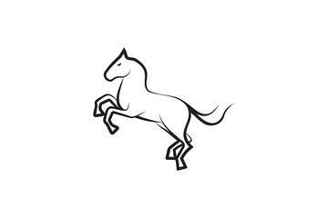 Simple horse icon vector on white background.