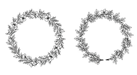 Elegant floral wreaths in black and white offer timeless beauty and versatility