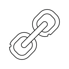 Link lineal icon with white background vector stock illustration