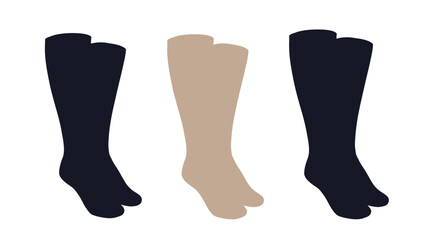 Minimalist set featuring assorted leg warmers against a stark white backdrop