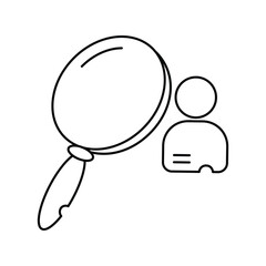 Search Profile lineal icon with white background vector stock illustration