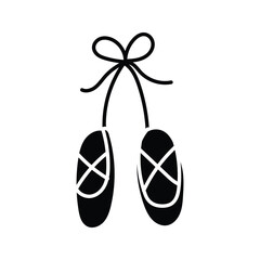 Hand drawn ballet shoes element icon solid style vector illustration design