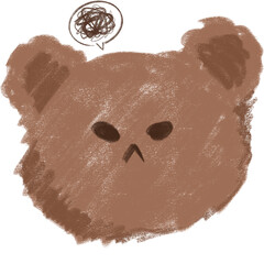 frustrated bear face illustration 