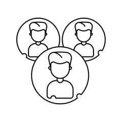 Group lineal icon with white background vector stock illustration