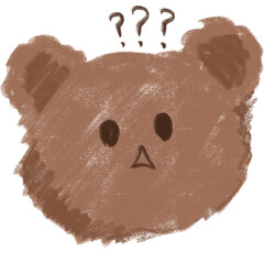 confused bear face illustration 