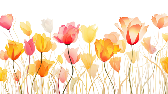 Elegant floral watercolor tulip bouquet illustration on white background
 - Powered by Adobe