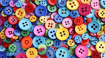 Colorful Buttons Background Texture Multicolored Sewing Craft