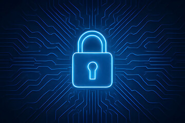 Futuristic digital security lock 