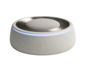Light-ringed, beige, round speaker