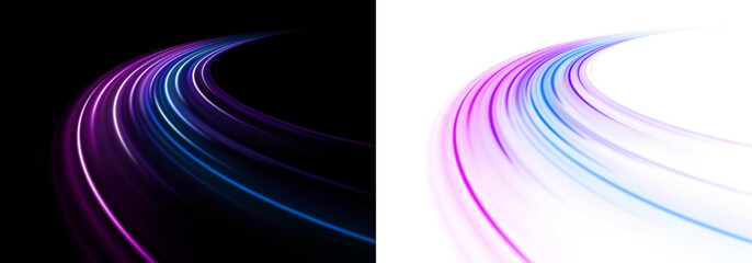 Dynamic motion and glowing neon lines create a fast, futuristic background filled with sparkling energy. Flowing curves, light beams, and abstract shapes form a visually striking illustration.