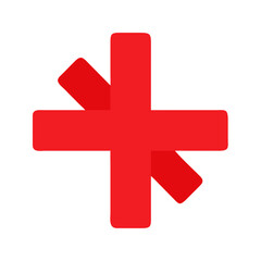 Obraz premium red cross isolated on white