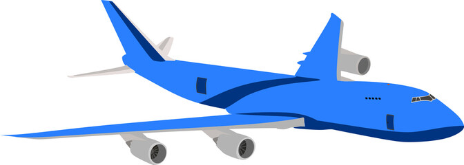 blue airplane in the sky, cargo plane 