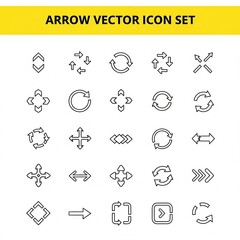 Fototapeta premium Arrow vector icon set isolated on white background for web design, app, and graphic projects with various directions