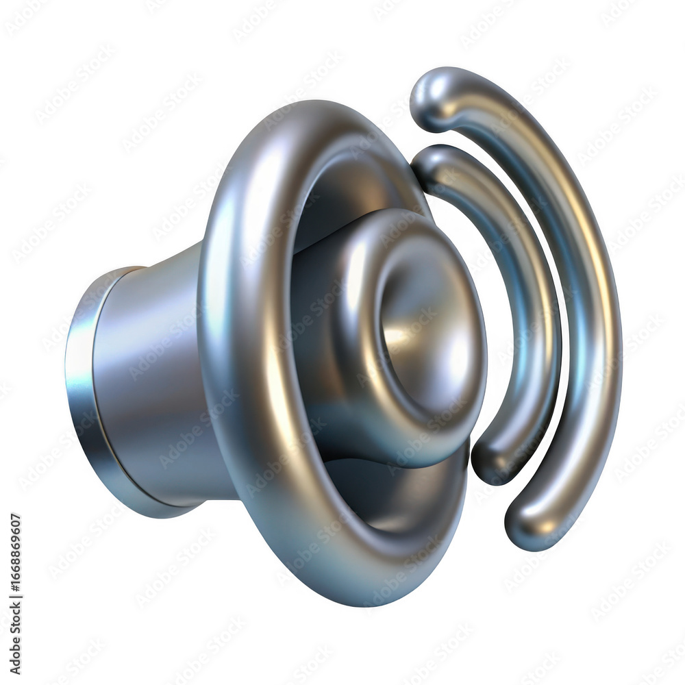 Poster 3d audio wave symbol with speaker element isolated on transparent background