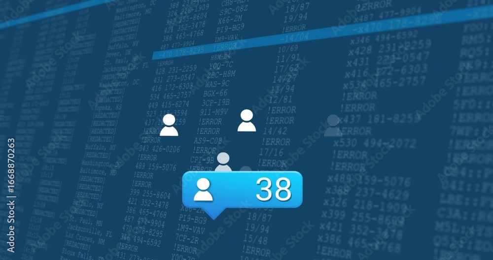 Poster callout bubble emerging from code backdrop, populating user icons and counts rising for analytics
