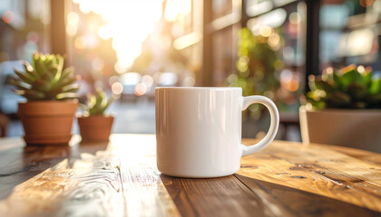 Fototapeta premium Modern Cafe Coffee Cup Mockup