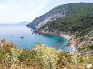 Fototapeta premium Skiathos Iskand around ruins of Byzantine Castle, Sporades, Thessaly, Greece