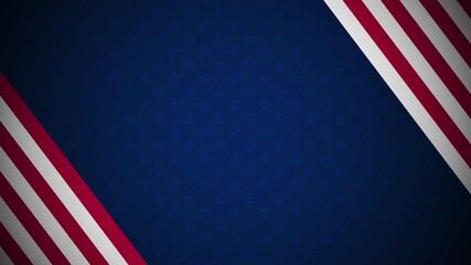 Animated patriotic background with diagonal red, white, and blue stripes and star pattern, symbolizing the United States flag. Perfect for Veterans Day, Independence Day, or memorial tribute - Powered by Adobe
