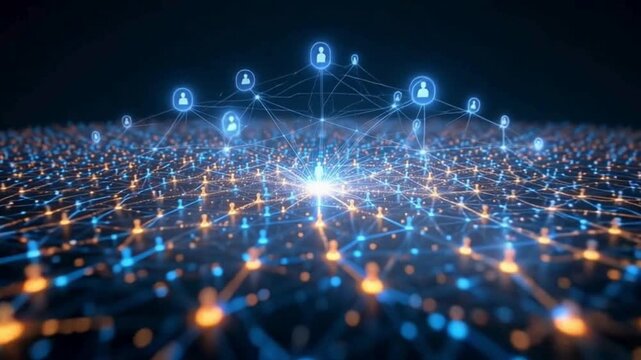 3D motion graphic animation network of people growing rapidly into a social media or community with internet referral and multi level marketing (MLM) business concept in 4k ultra HD