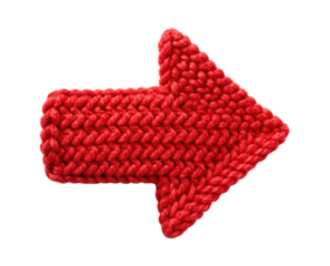 Red arrow icon pointing to the right isolated on transparent background, bold directional symbol for interface navigation, maps, apps, and digital user guidance