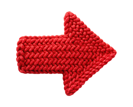 Red arrow icon pointing to the right isolated on transparent background, bold directional symbol for interface navigation, maps, apps, and digital user guidance - Powered by Adobe