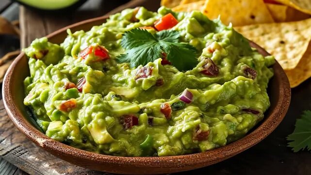 guacamole sauce on a plate. Selective focus. food.