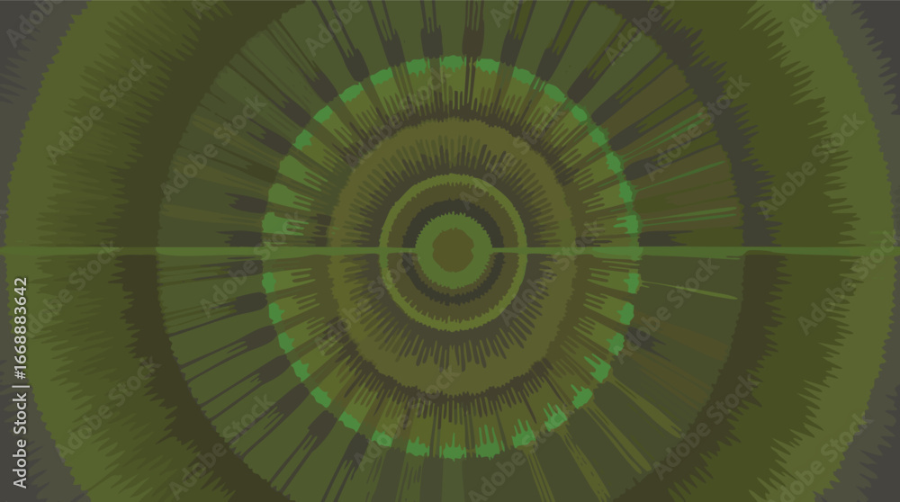 Poster dark green radial pattern abstract background with horizontal line circular.