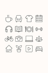 set of furniture icons