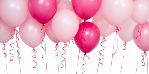 Pink Balloons Celebration: A cascade of pink balloons and ribbons, filling the frame with a joyous and celebratory ambiance, perfect for birthdays or festive occasions.