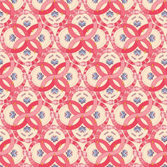 Seamless geometric floral circle pattern design