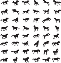 set of silhouettes of animals