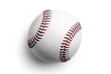 Baseball, white leather sphere, red stitching