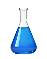 A blue liquid in a glass container