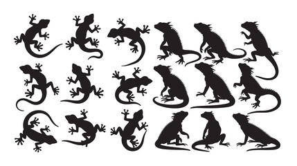 vector silhouettes of a dancing people