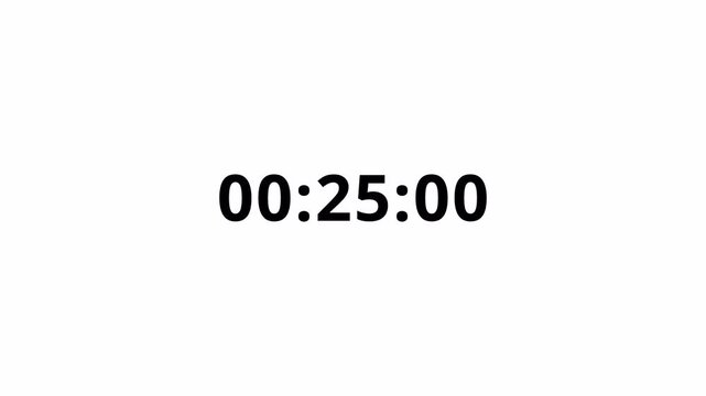 30 minute countdown timer animation in thirty seconds ,thirty minute timer animation in thirty second on a transparent background in 4k video 