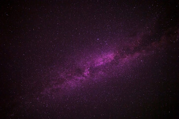 view on Milky Way galaxy in dark purple night sky