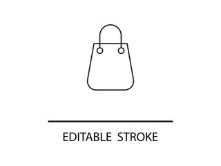 Chic shopping bag icon with editable stroke, perfect for fashion and retail branding needs.
