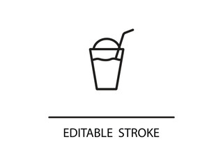 Refreshing beverage icon with straw, perfect for summer menus and cafe branding.