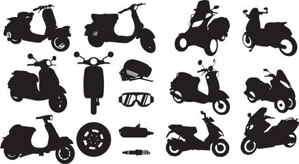 set of different silhouettes of animals