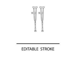 Modern outline of medical crutches symbolizing recovery and mobility support for rehabilitation journeys.