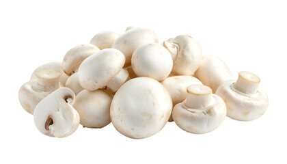 Fresh mushrooms, white button mushrooms on plain background.