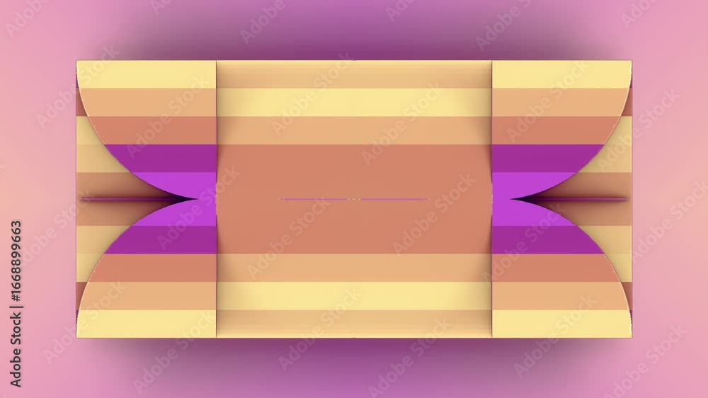 Poster Op-art geometric visualization with smoothly changing color forms. Symmetrical transformations and minimalist style give the scene a sense of vibrancy and space. Digital loop animation. 3d rendering