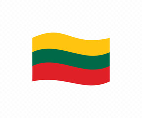 Lithuania waving flag icon. Lithuanian flag icon vector design and illustration.

