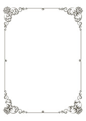 Vector illustration of a vintage floral frame for a wedding invitation, featuring a beautiful decorative swirl and leaf pattern